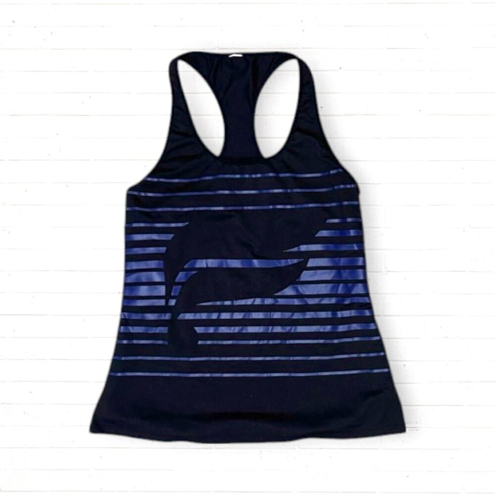 FABLETICS Black Purple LOGO Racer Back Loose Fit Yoga Athletic Tank Top